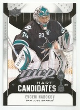 2009-10 UD MVP EVGENI NABOKOV Hart Candidate Insert #HC16 SAN JOSE SHARKS