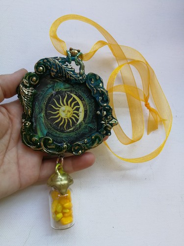 Jewelry Necklace Protective Talisman Pendant Magick Amulet Charm Sun Moon Urn - Picture 14 of 24