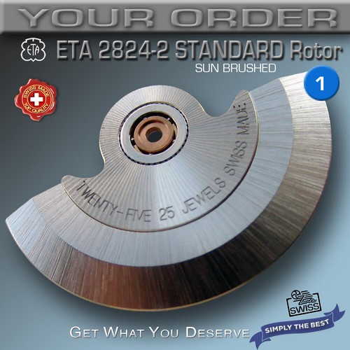 OSCILLATING WEIGHT, ROTOR FOR MOVEMENT ETA 2824, 2836,++ SW 200, SW 220 ++ SWISS - Picture 3 of 7