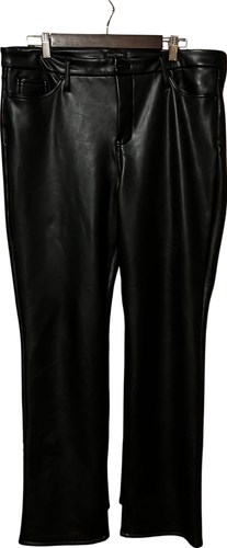 NYDJ Sculpt-Her Lift Tuck Pants Size 14 High Waist Faux Leather Black Stretch