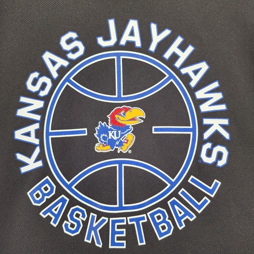 Kansas Jayhawks Sweatshirt Mens Large Adidas Long Sleeve Black Gray Aeroready - Picture 7 of 10
