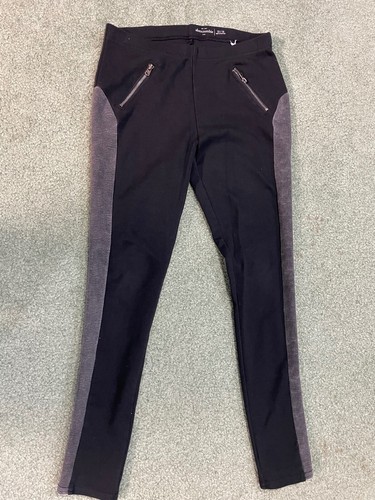 Abercrombie Kids Girls Juniors Youth Crop Pants Athletic Size 13/14 Black/Grey - Picture 1 of 3