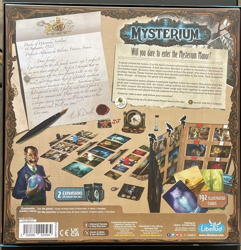 MYSTERIUM Brettspiel aus Erwachsenenbesitz komplett 2016 Libellud - Bild 4 von 8