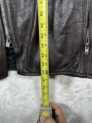 Vintage Vanson Associates Boston Men’s Cafe Racer Leather Jacket size 46 Brown - Picture 11 of 23