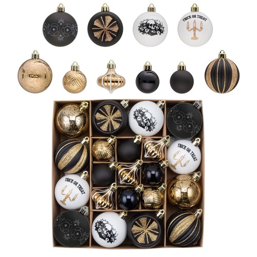 Halloween Ornaments Decorations, 21ct Vintage Scary Black Halloween Tree