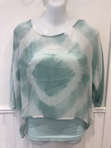 Olivaceous-Women-s-Tie-Dye-Mint-Green-Dolman-Sleeve-Blouse-Top-Small