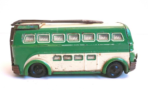JOUSTRA TROLLEY-BUS "BROADWAY" 1955 TOLE Lg 14 cm MOTEUR ET SONNERIE OK - Imagen 4 de 7