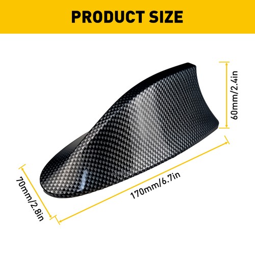 Carbon Fiber Shark Fin Roof AM FM Antenna Radio Car AUTO Aerial Universal Black - Picture 2 of 13