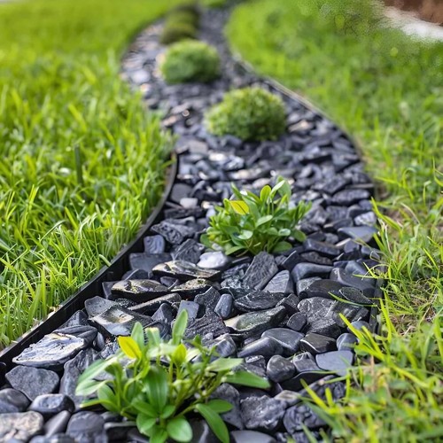 GREY Effortless Garden Edging Lawn Border Set or Spare Pegs _ 10m H:60mm - Afbeelding 11 van 19