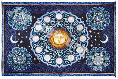 3D DAN MORRIS ZODIAC-30 X 45 or 60 X 90 TAPESTRY- W/GLASSES Grateful