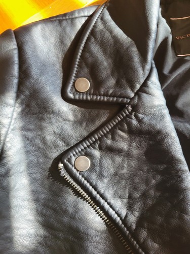 Victoria's Secret Moto Pebbled Leather Jacket Motorcycle Size Medium NEW w/tags - Picture 8 of 24