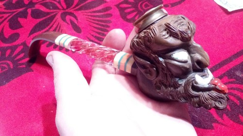 Vintage Smoking Pipe, Handmade, Tobacco, Prison Work, Gulag. Mephistopheles Head - Picture 6 of 12