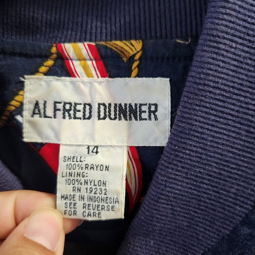 Chaqueta de Bombardero Vintage Años 90 Alfred Dunner con Cremallera Completa Azul Marino 14 - Imagen 5 de 9