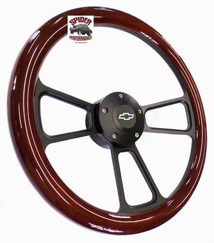 1960-69 Suburban Chevrolet wood truck steering wheel BOWTIE 14" CUSTOM BILLET II - Picture 2 of 10