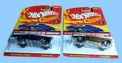 Hot Wheels 1957 Chevy Bel Air Convertible Classics Series 2 Purple & Gold Lot 2X - Picture 8 of 18