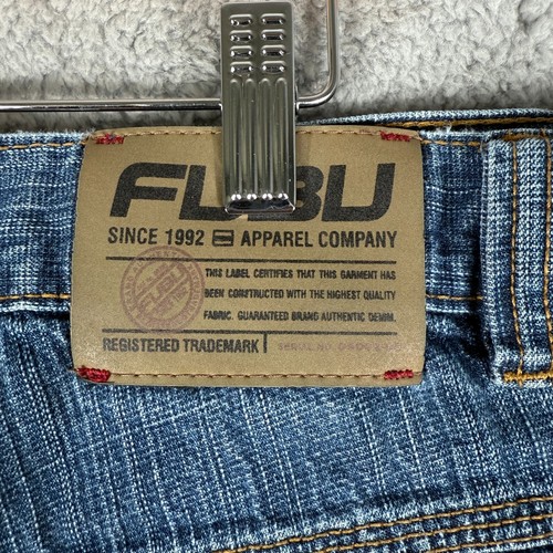 Pantalones Cortos Vaqueros Fubu Denim De Colección Para Hombre Talla 40 Sueltos Hip Hop Y2K La Colección - Imagen 3 de 6