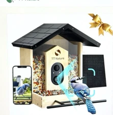 Bird Feeder W/ Solar Powered Camera TT Nature Smart NIB