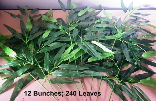 Artificial BAMBOO LEAF Ivy Leaf Rose Fern Foliage Plant  Leaves Vine 45cm Green - Picture 3 of 12