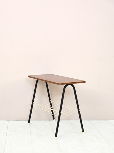 MidCentury Couchtisch aus Holz und Metall, skandinavisches Vintage Design, 60er - Bild 3 von 10