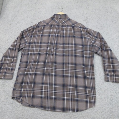 Dickies Shirt Men XL Tan Black Plaid Cotton Button Up Pocket Logo Gorpcore Work - Picture 15 of 17