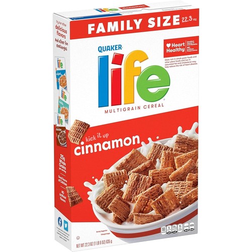 Life Cinnamon Cereal, 22.3OZ Box (Family Size)