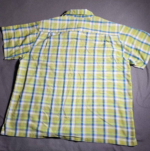 Mossimo Shirt Mens XL Yellow Green Plaid Short Sleeve Collared Button Down - Picture 9 of 19
