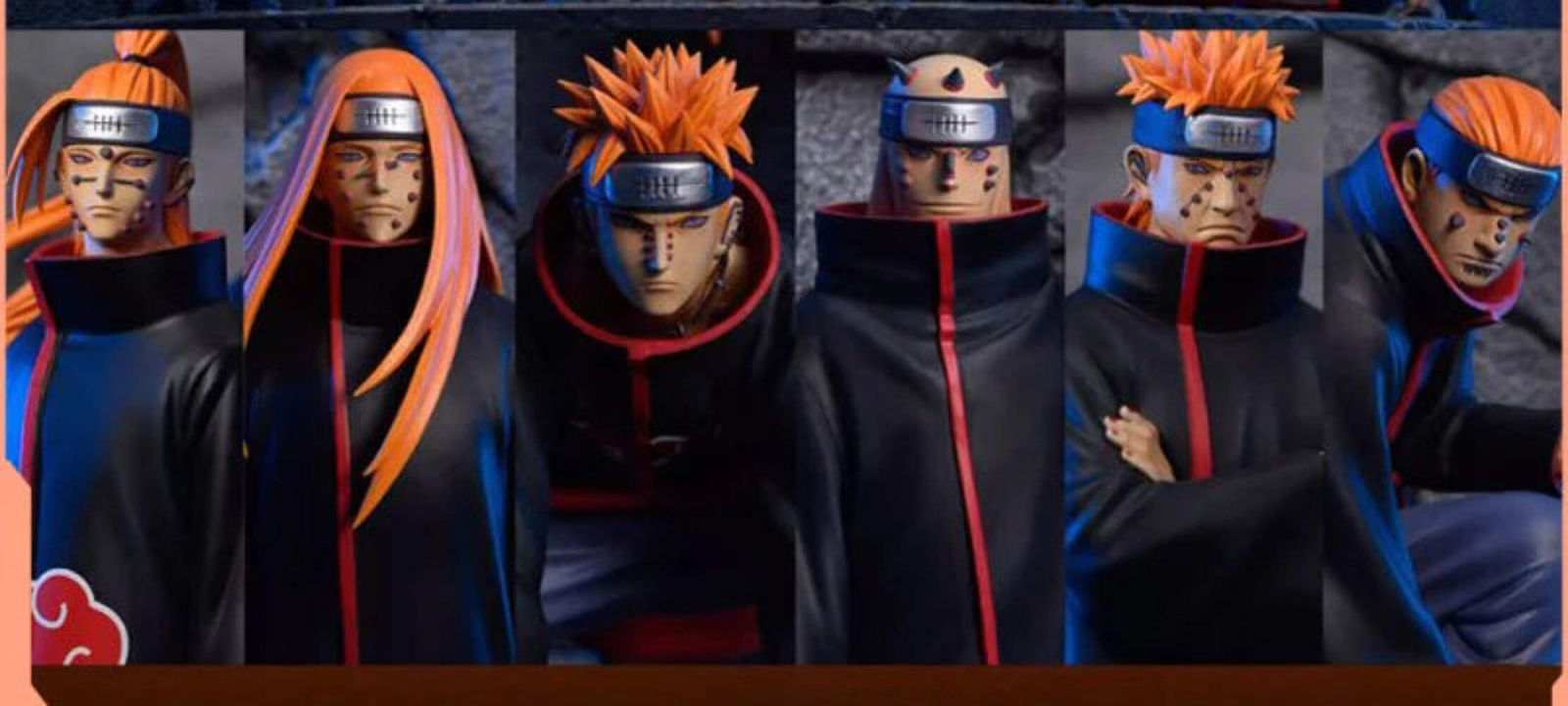 Naruto Akatsuki 37cm 6 Pcs Uchiha Itachi Madara Konan Hidan/Figure Decorativa