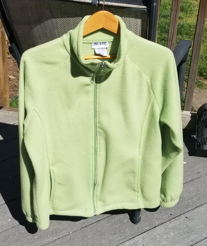 WOMEN'S~BLAIR~LIME GREEN~FLEECE~MEDIUM~FULL FRONT ZIP~JACKET~TOP~SWEATER L/S - Picture 2 of 9
