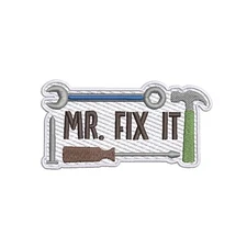 Mr. Fix It Patch Embroidered Iron-on/Sew-on Applique Vest Jacket Clothing