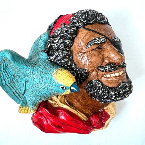 Chalkware Heads Pirate w/Parrot_Punjabi w/Panther_Soldier Artist Signed B. Eaton - Picture 5 of 24