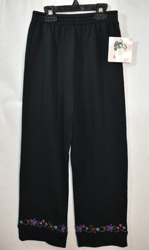 Healthtex Pants Black Floral Size 7 Girl's Vintage