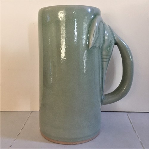 Vintage Elephant Mug Bann Celadon ChiangMai Thai Green Crackled Glaze 5-3/4 EUC - Picture 5 of 9