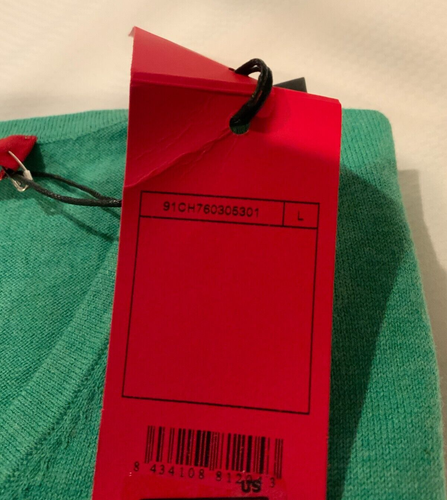 Men's Carolina Herrera V-Neck Sweater, style#91CH760305301, size L, color Green - Picture 4 of 8
