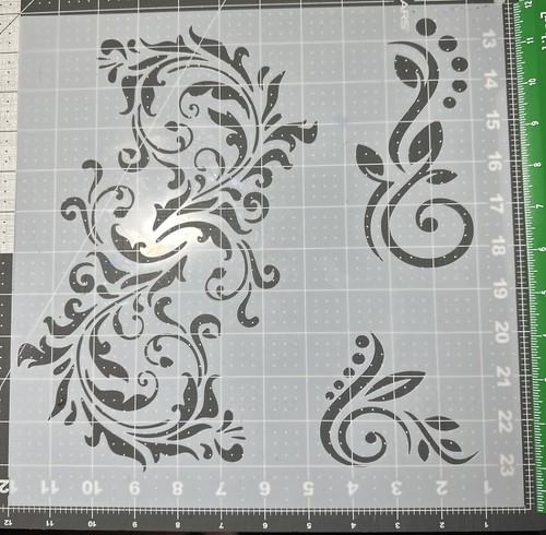 FLORAL FILAGREE AIRBRUSH STENCILS Stencil Mylar REUSABLE CUSTOM PAINT 3 designs - Imagen 2 de 5
