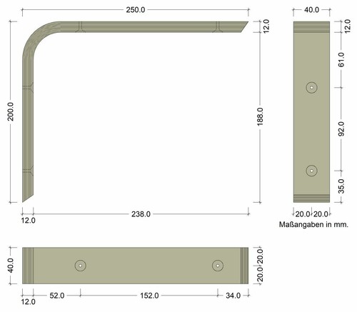 2 Consola de Madera Ángulo Estantería escuadras para estanterias Atornillar Haya - Bild 14 von 15