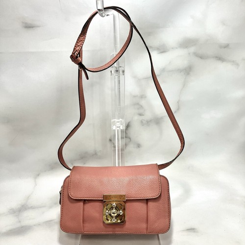 Chloe Shoulder Bag Purse Elsie Pink Leather Small Authentic - Picture 2 of 24
