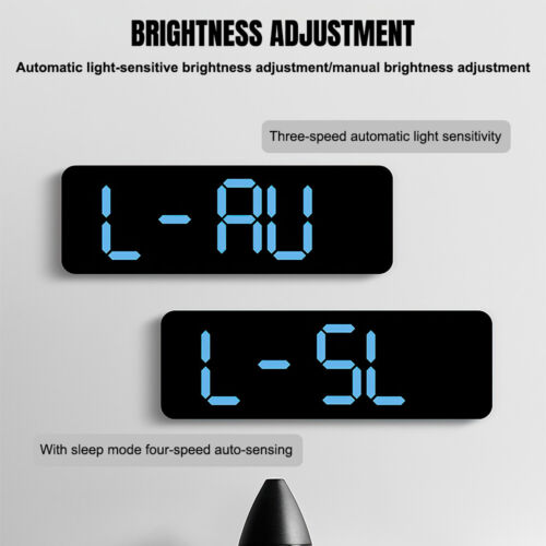 Digital Dual Alarm Wall Clock Electronic Desktop Table Clocks LED Large Display - Picture 5 of 12