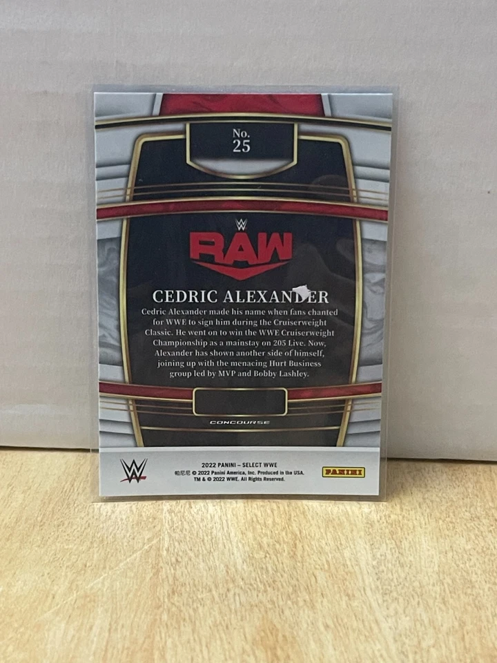    2022 Panini Select WWE - Concourse RED & BLUE - #25 CEDRIC ALEXANDER - Image 2 of 2