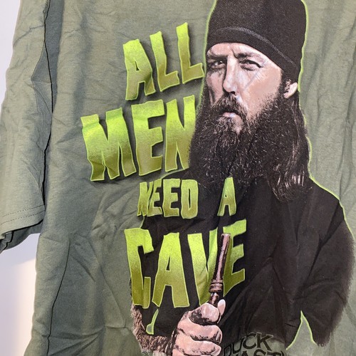 Duck Dynasty Men’s T-shirt All Man Need A Cave Green Big XXXL Jase Robertson New