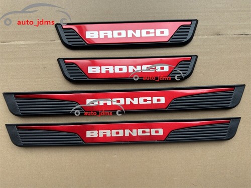 For Ford Bronco Steel Car Accessories Door Sill Protector Scuff Plate Trim Guard - Picture 12 of 14