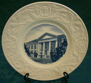 Duke-University-Commemorative-Plate-East-Duke-Building-1911-Wedgwood