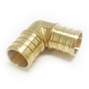 2-PCS-1-034-PEX-ELBOW-BRASS-CRIMP-FITTINGS-LEAD-FREE
