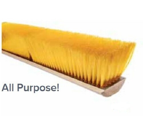 Magnolia Brush #1930 30" Push Broom Floor Sweep Yellow Plastic Fiber Broom Head - Picture 3 of 3
