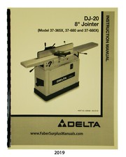 Delta DJ-20 8" Jointer 37-350, 37-365X, 37-680, Instruct & Parts Manual #2019