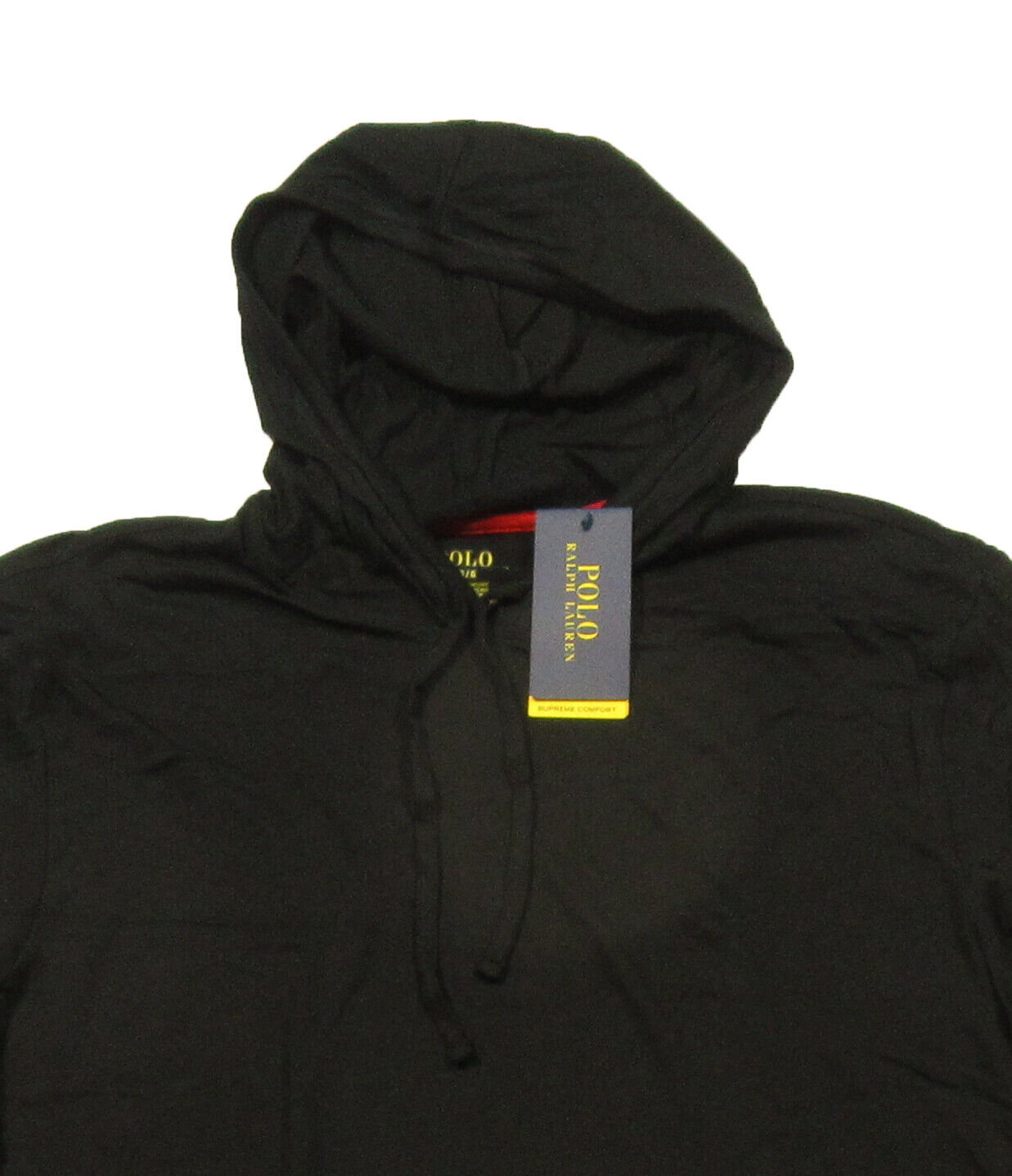 Polo Ralph Lauren Men's Black Supreme Comfort Long Sleeve Hooded Lounge T-Shirt - Picture 2 of 3
