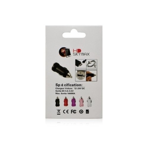 Chargeur voiture allume cigare USB avec câble data pour Wiko Darkside Couleur Ro - Picture 4 of 4