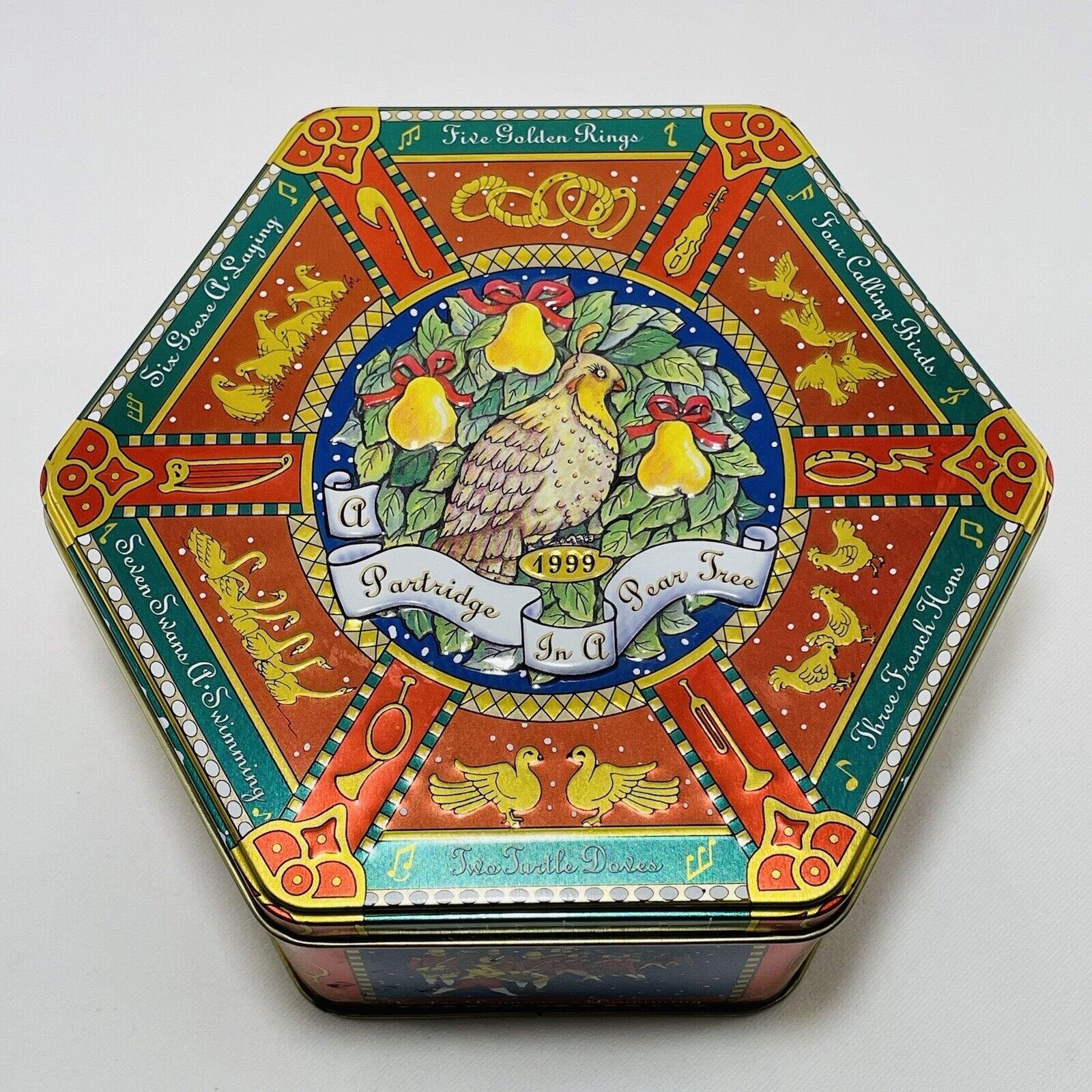 Limited Vintage Milky Way 12 Days Christmas Song Canister Tin Box