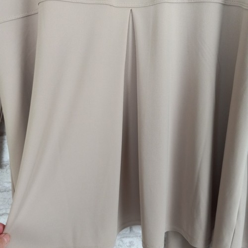 Blazer a maglia liquida Susan Graver 1 x marrone aperto carriera business capsule armadio - Foto 5 di 9