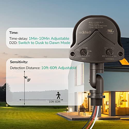 Motion Sensor, Automatic Dusk to Dawn, 120V AC Motion PIR Sensor, Adjustable ... - Picture 3 of 7