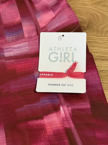Athleta Girl NWT Large 12 HIGH RISE STASH YOUR TREASURES TIGHT Pink Geometric - Picture 2 of 7